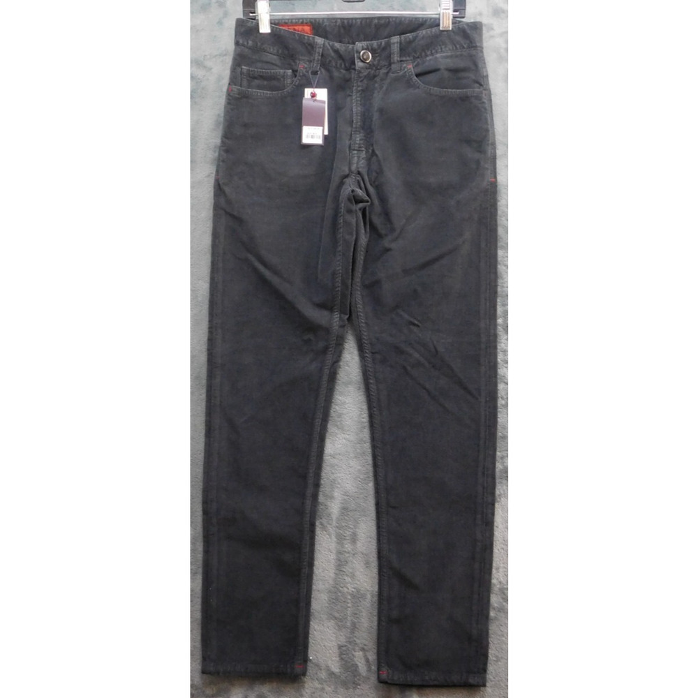 Isaia Napoli Corduroy Jeans Mens 48R 30x31 Gray Slim Straight Designer Italy NWT